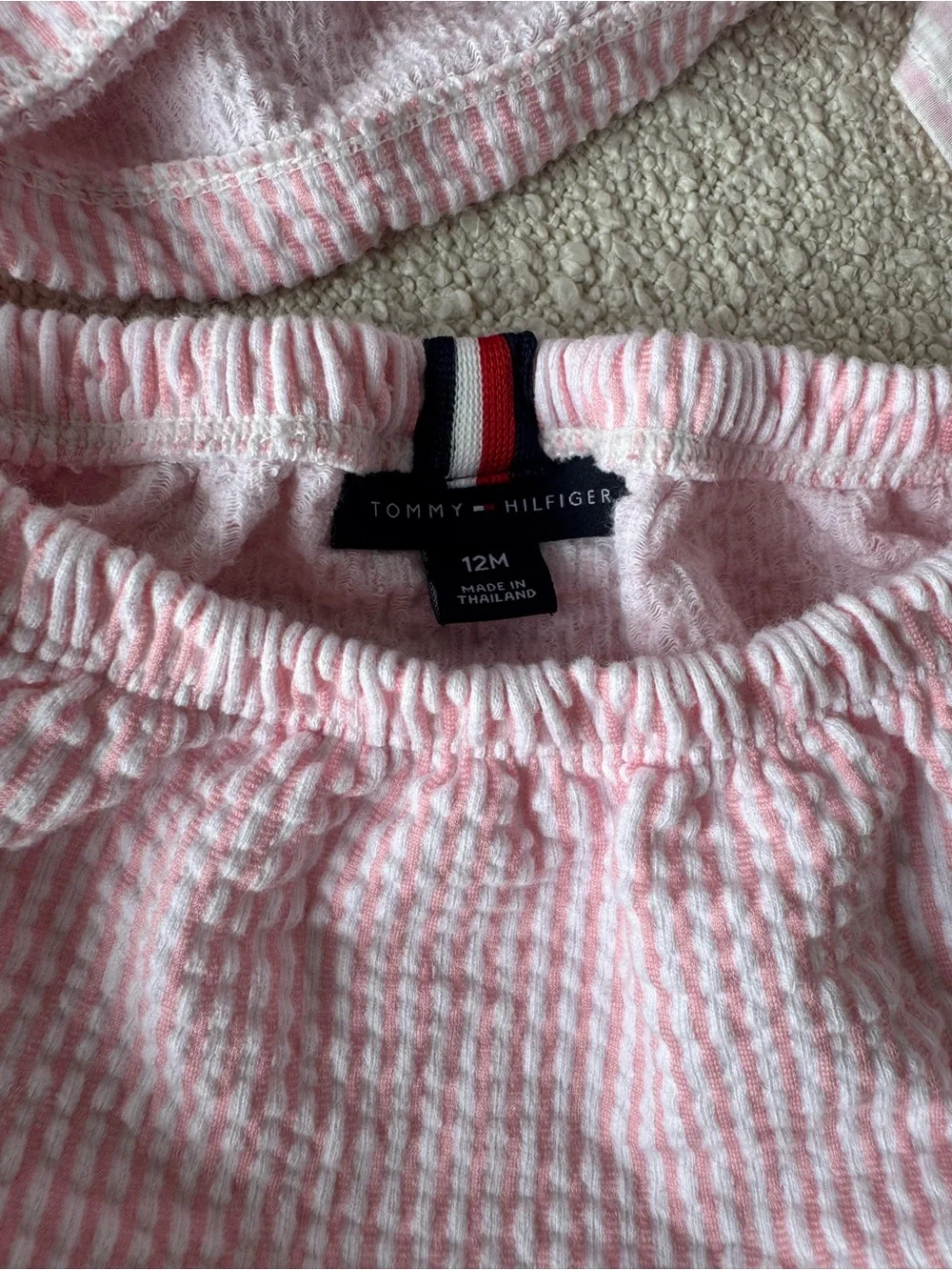 Tommy Hilfiger Pink Seersucker Diaper Cover Set